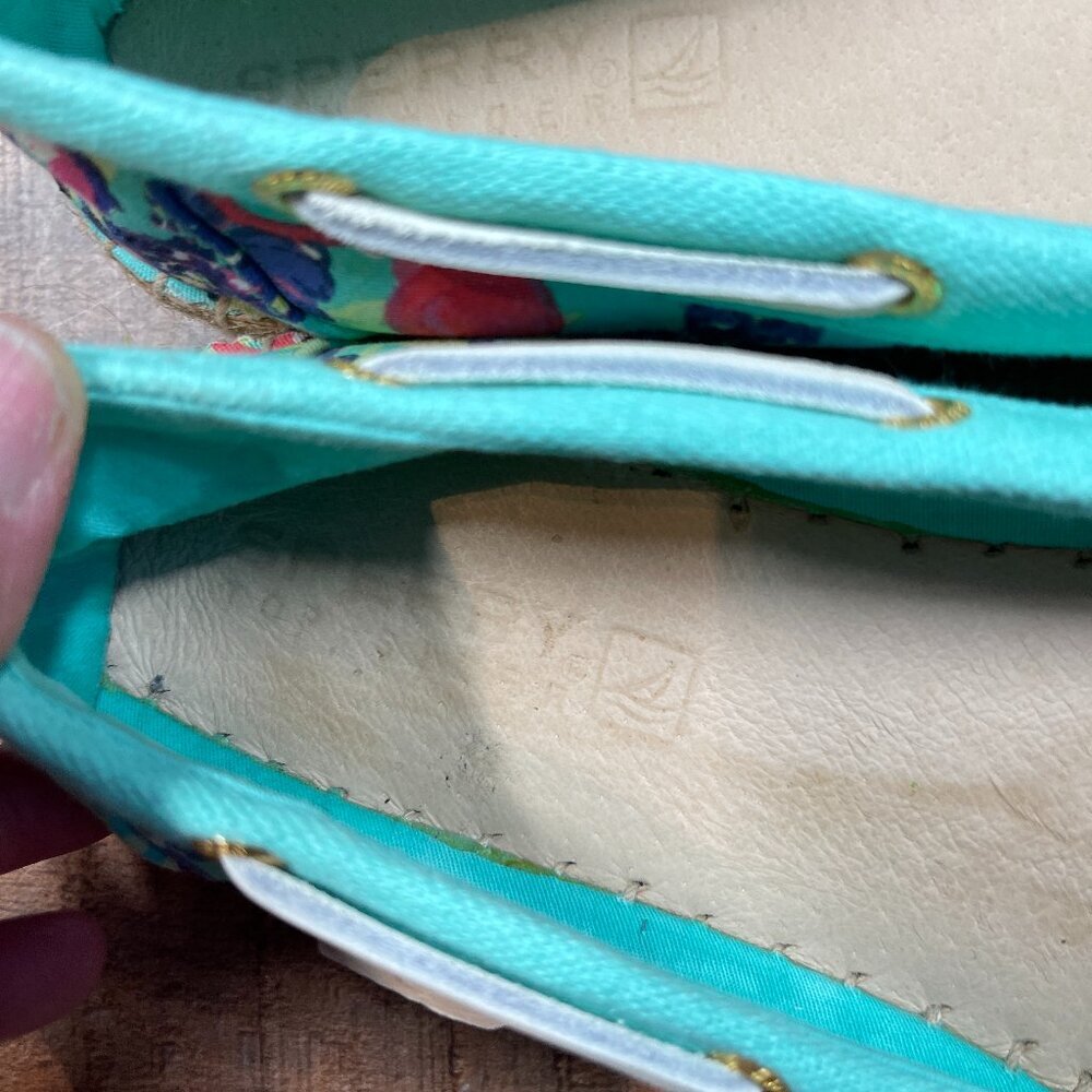 Sperry Espadrille Aqua Floral with Flamingos size 9.5 - Picture 6 of 6